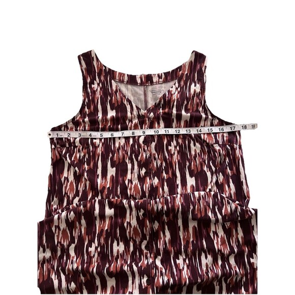 Garnet Hill Button Front Knit Tank Dress Printed Stretchy Tencel Women Medium - Picture 5 of 9